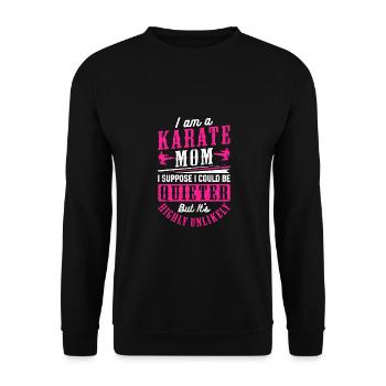 Maman karaté - Sweat-shirt Unisexe - noir - Devant - Alina (178cm) & Michal (187cm)
