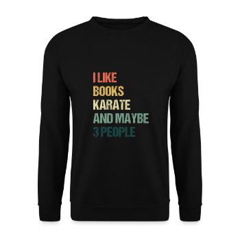J’aime les livres Karaté et peut-être 3 personnes - Sweat-shirt Unisexe - noir - Devant - Alina (178cm) & Michal (187cm)