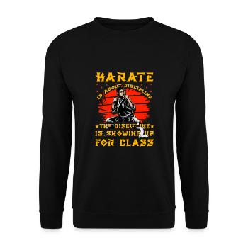 Le karaté, c’est une question de discipline - Sweat-shirt Unisexe - noir - Devant - Alina (178cm) & Michal (187cm)
