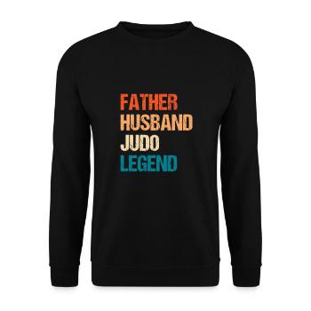 Vater Ehemann Judo-Legende - Unisex Pullover - Schwarz - Vorne - Alina (178cm) & Michal (187cm)
