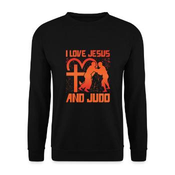 I love Jesus and my Judo - Unisex Sweatshirt - black - Front - Alina (178cm) & Michal (187cm)