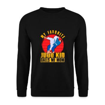Mein Lieblings-Judo-Kind nennt mich Mama - Unisex Pullover - Schwarz - Vorne - Alina (178cm) & Michal (187cm)