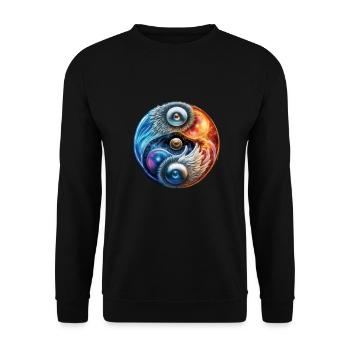 Yin Yang - Unisex Pullover - Schwarz - Vorne - Alina (178cm) & Michal (187cm)