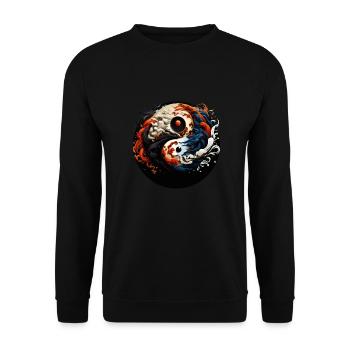 Yin Yang - Unisex Pullover - Schwarz - Vorne - Alina (178cm) & Michal (187cm)