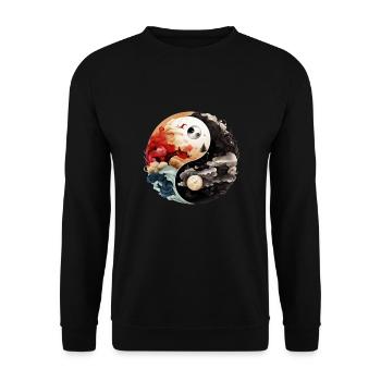 Yin Yang - Sweat-shirt Unisexe - noir - Devant - Alina (178cm) & Michal (187cm)