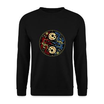 Yin Yang - Unisex Pullover - Schwarz - Vorne - Alina (178cm) & Michal (187cm)