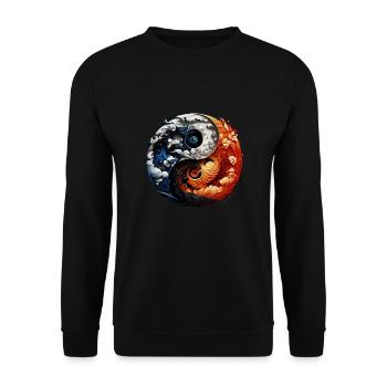 Yin Yang - Unisex Pullover - Schwarz - Vorne - Alina (178cm) & Michal (187cm)