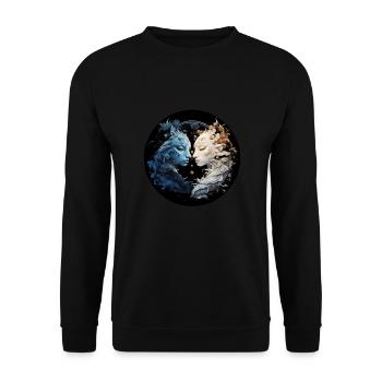 Yin Yang - Unisex Pullover - Schwarz - Vorne - Alina (178cm) & Michal (187cm)