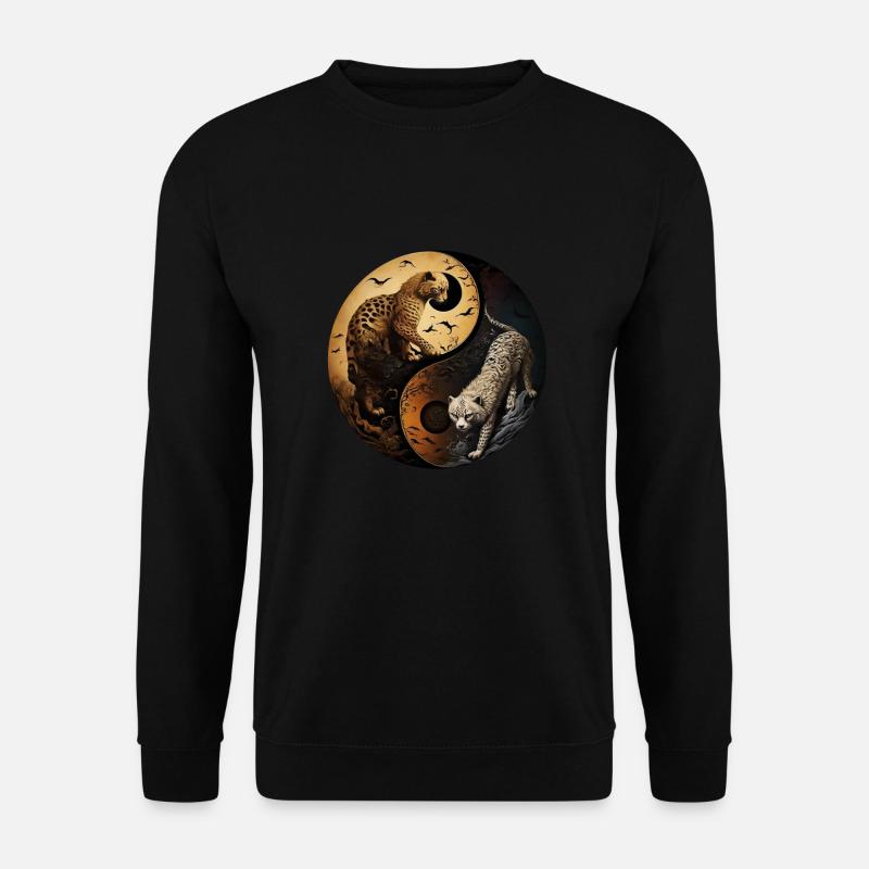 Yin Yang Wildkatzen - Unisex Pullover - Schwarz