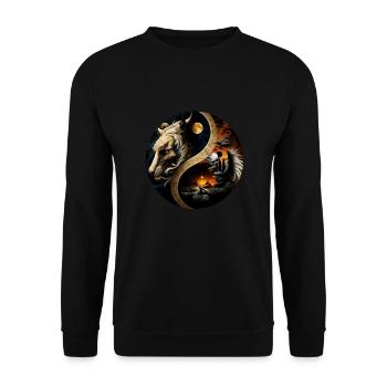 Yin Yang - Unisex Pullover - Schwarz - Vorne - Alina (178cm) & Michal (187cm)