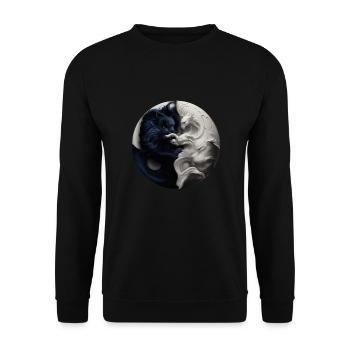 Yin Yang Schwarz Weiß - Unisex Pullover - Schwarz - Vorne - Alina (178cm) & Michal (187cm)