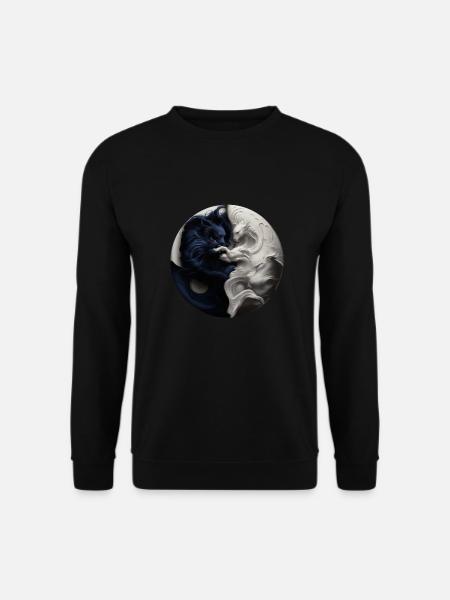 Yin Yang Black White - Unisex Sweatshirt - black