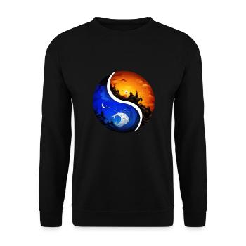 Yin Yang - Unisex Pullover - Schwarz - Vorne - Alina (178cm) & Michal (187cm)