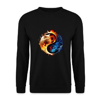 Yin Yang - Sweat-shirt Unisexe - noir - Devant - Alina (178cm) & Michal (187cm)