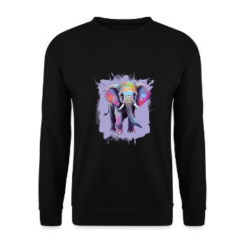 Baby Elefant Geschenk Kind - Unisex Pullover - Schwarz - Vorne - Alina (178cm) & Michal (187cm)