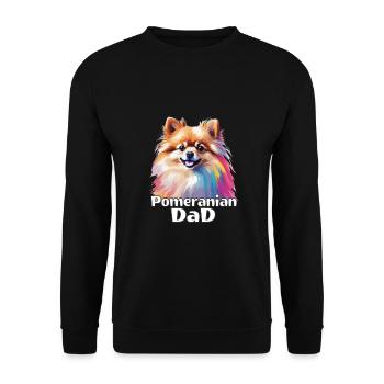 Lustiges Pomeranian Zwergspitz für Hundepapa Dad - Unisex Pullover - Schwarz - Vorne - Alina (178cm) & Michal (187cm)