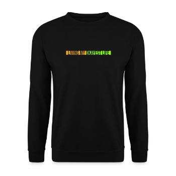Living My Okayest Life Funny Mediocre Saying - Unisex Sweatshirt - black - Front - Alina (178cm) & Michal (187cm)