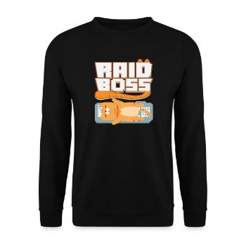 Gamer Gaming Raider Raid Boss PC MMO Nerd Gift - Unisex Sweatshirt - black - Front - Alina (178cm) & Michal (187cm)