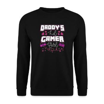 Gamer Girl Gaming Zocker Kontroller Nerd Geschenk - Unisex Pullover - Schwarz - Vorne - Alina (178cm) & Michal (187cm)