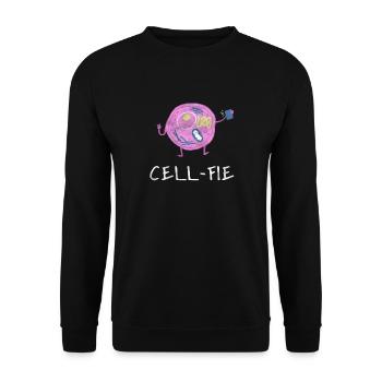Cell-Fie Funny Biology Biologist Laboratory Gift - Unisex Sweatshirt - black - Front - Alina (178cm) & Michal (187cm)