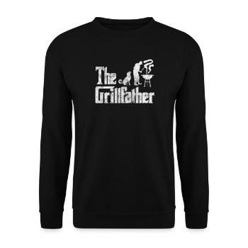 Grillfather Lustige Grill Grillen Sprüche Geschenk - Unisex Pullover - Schwarz - Vorne - Alina (178cm) & Michal (187cm)
