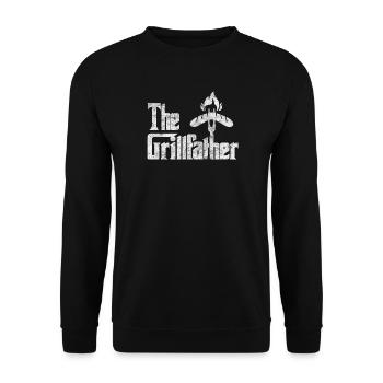 Grillfather Lustige Grill Grillen Sprüche Geschenk - Unisex Pullover - Schwarz - Vorne - Alina (178cm) & Michal (187cm)