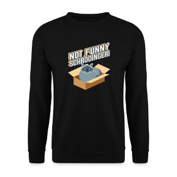 Katzen Schrödinger Physik Student Lehrer Geschenk - Unisex Pullover - Schwarz - Vorne - Alina (178cm) & Michal (187cm)