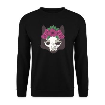 Cadeau pour amoureux de chats Tot La Catrina Mexique - Sweat-shirt Unisexe - noir - Devant - Alina (178cm) & Michal (187cm)