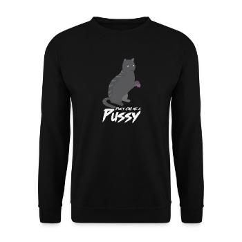 Katzen Nagellack Pussy Katzenliebhaber Geschenk - Unisex Pullover - Schwarz - Vorne - Alina (178cm) & Michal (187cm)