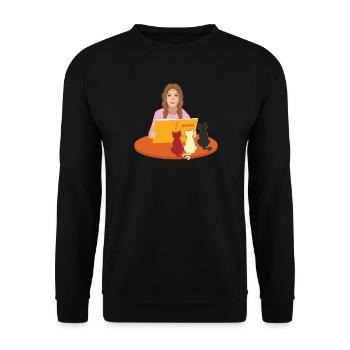 Cats books Librarian library gift - Unisex Sweatshirt - black - Front - Alina (178cm) & Michal (187cm)