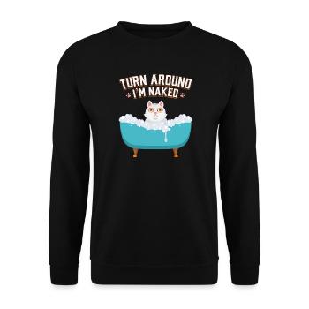 Cadeau de douche Meow - Sweat-shirt Unisexe - noir - Devant - Alina (178cm) & Michal (187cm)