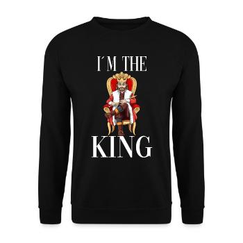 I am the king - Unisex Sweatshirt - black - Front - Alina (178cm) & Michal (187cm)