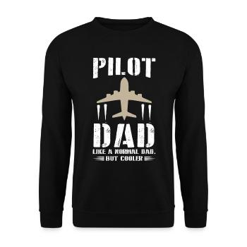 Pilot for Dad - Unisex Sweatshirt - black - Front - Alina (178cm) & Michal (187cm)