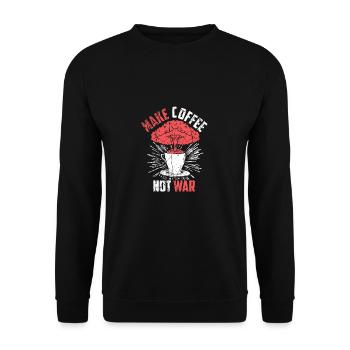 Coffee instead of war peace logo gift slogan - Unisex Sweatshirt - black - Front - Alina (178cm) & Michal (187cm)