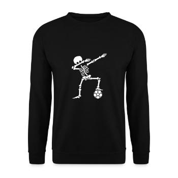 Dab dabbing skeleton footballer gift fan idea - Unisex Sweatshirt - black - Front - Alina (178cm) & Michal (187cm)
