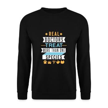 Veterinarian | Veterinary | Love of animals - Unisex Sweatshirt - black - Front - Alina (178cm) & Michal (187cm)