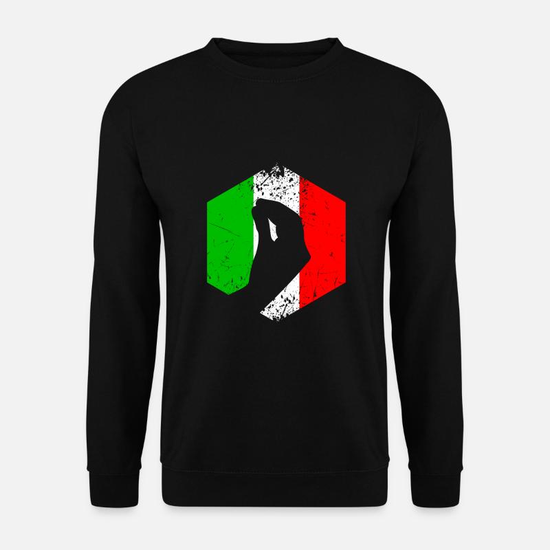 Italienische Flagge mit typischer Handgeste - Unisex Pullover - Schwarz