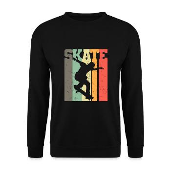 Retro Skateboarding - Skateboarder Gift - Unisex Sweatshirt - black - Front - Alina (178cm) & Michal (187cm)
