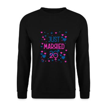 Frisch verheiratet - Unisex Pullover - Schwarz - Vorne - Alina (178cm) & Michal (187cm)