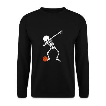 Dabbender skeleton basketball player - Unisex Sweatshirt - black - Front - Alina (178cm) & Michal (187cm)