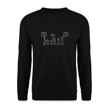 Pièces d'échecs drôles - Sweat-shirt Unisexe - noir - Devant - Alina (178cm) & Michal (187cm)