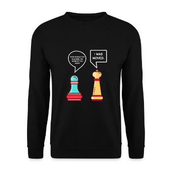 Pièces d'échecs drôles - Sweat-shirt Unisexe - noir - Devant - Alina (178cm) & Michal (187cm)