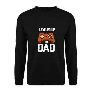 Ich steige zum Papa auf - Unisex Pullover - Schwarz - Vorne - Alina (178cm) & Michal (187cm)