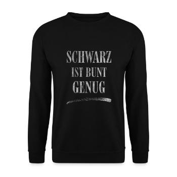 Schwarz ist bunt genug - Unisex Pullover - Schwarz - Vorne - Alina (178cm) & Michal (187cm)