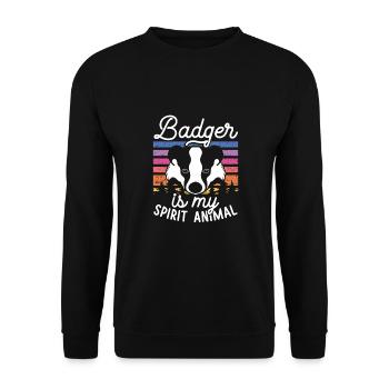Badger Is My Ghost Animal - Unisex Sweatshirt - black - Front - Alina (178cm) & Michal (187cm)