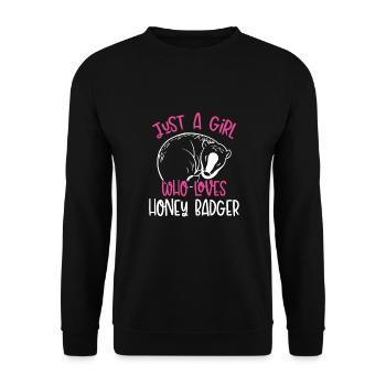 Just A Girl Who Loves Badger - Unisex Sweatshirt - black - Front - Alina (178cm) & Michal (187cm)