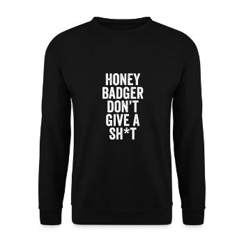 Honigdachs Gibt Keinen - Unisex Pullover - Schwarz - Vorne - Alina (178cm) & Michal (187cm)