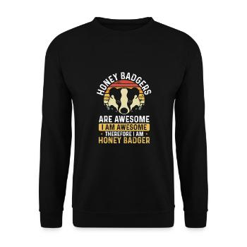 Retro Honey Badgers Are Awesome - Unisex Sweatshirt - black - Front - Alina (178cm) & Michal (187cm)