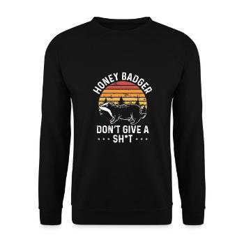 Honey Badger Gives No Retro - Unisex Sweatshirt - black - Front - Alina (178cm) & Michal (187cm)