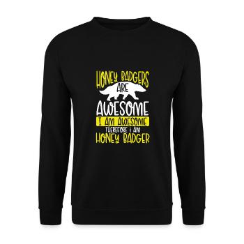 Honey badgers are ingenious - Unisex Sweatshirt - black - Front - Alina (178cm) & Michal (187cm)